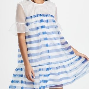 Blue and White Striped Dress